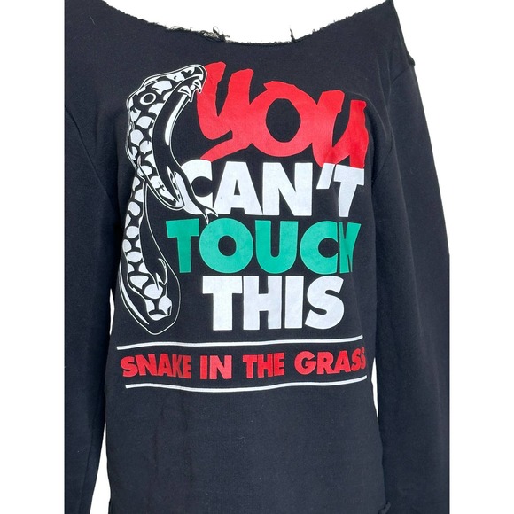 H&M You Can't Touch This Off The Shoulder Sweatshirt Top size M - Picture 5 of 8